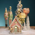 Lebkuchenhaus mit LED-Licht in Pastell