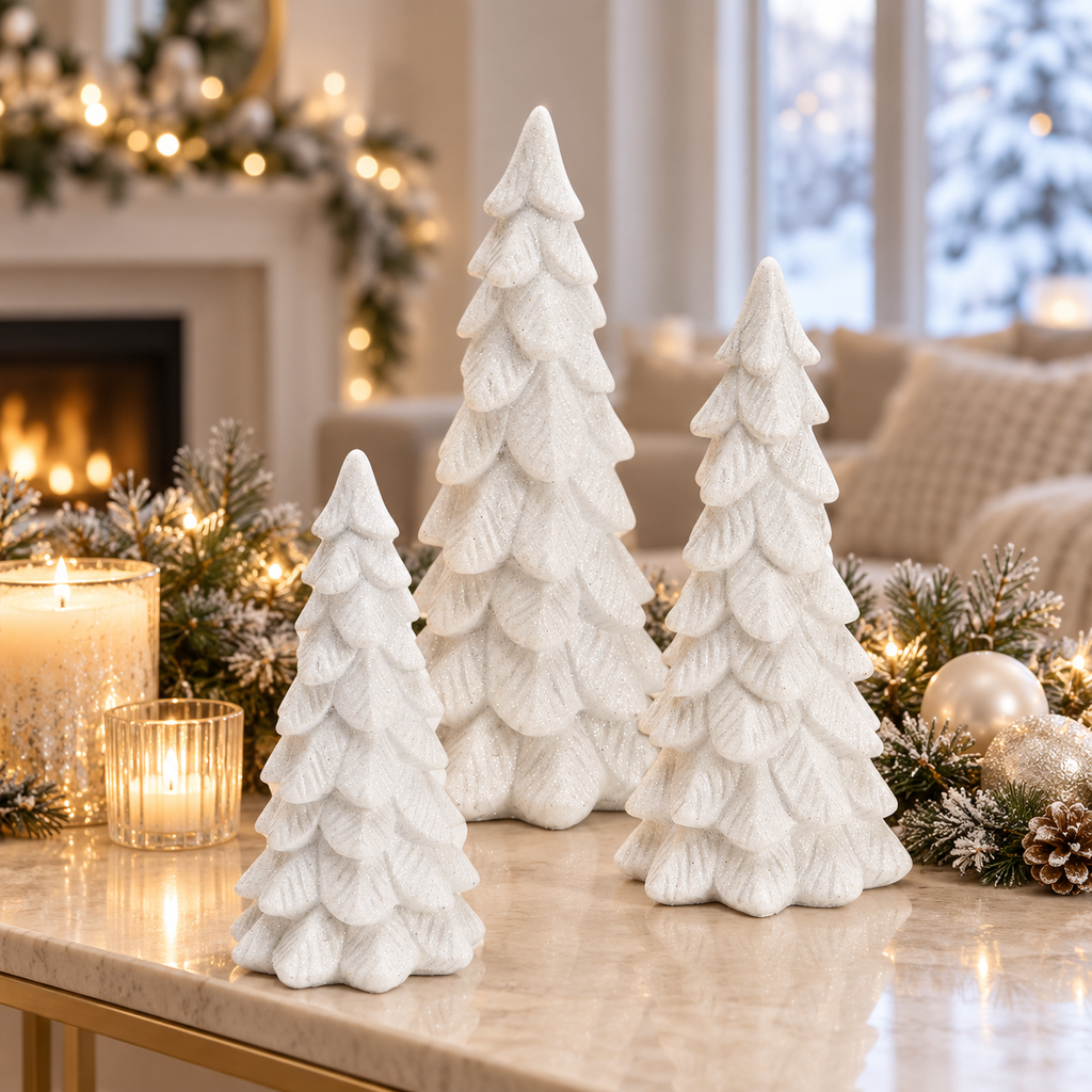 Glitzernder Tannenbaum - weiß