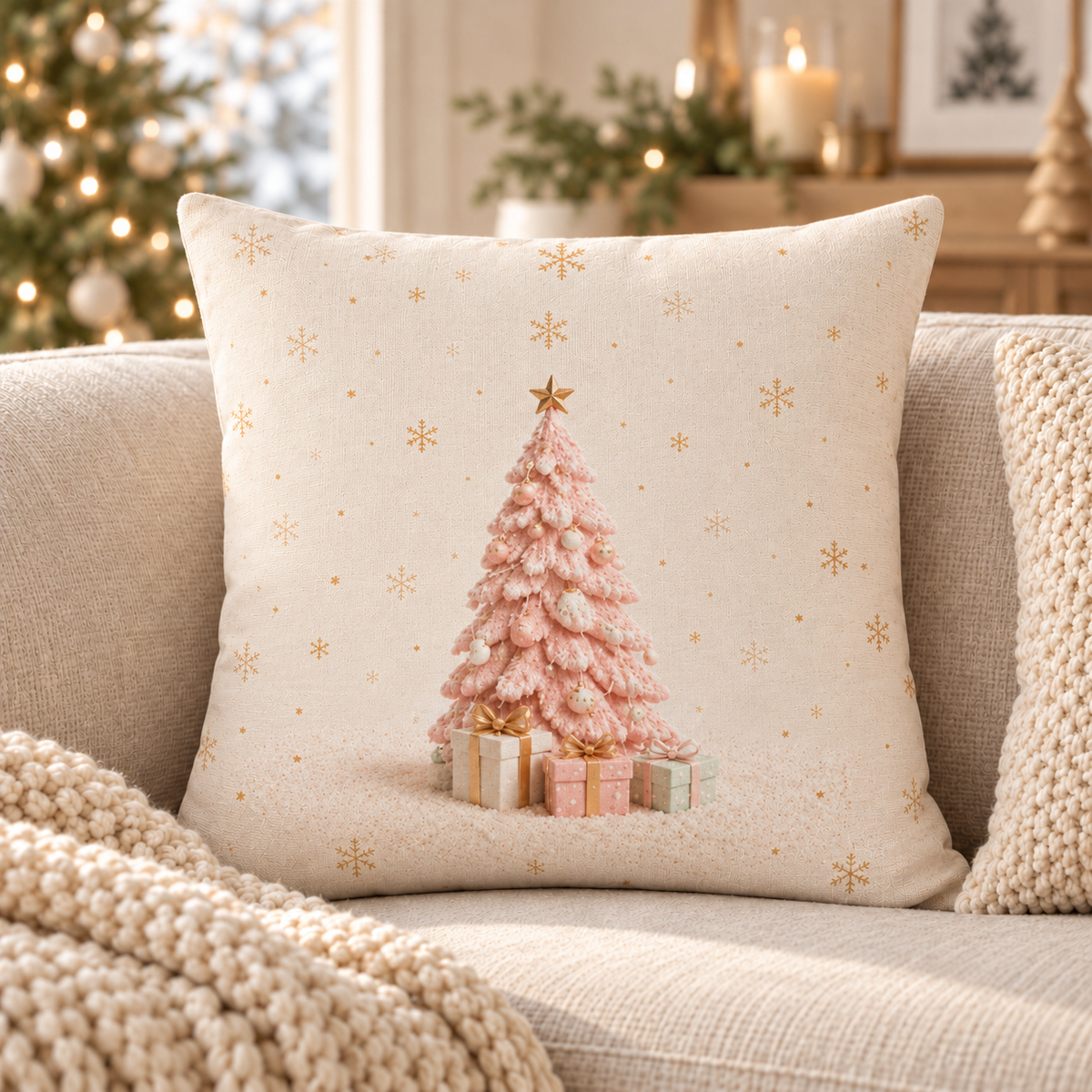 Pillow Case - rosa Tannenbaum