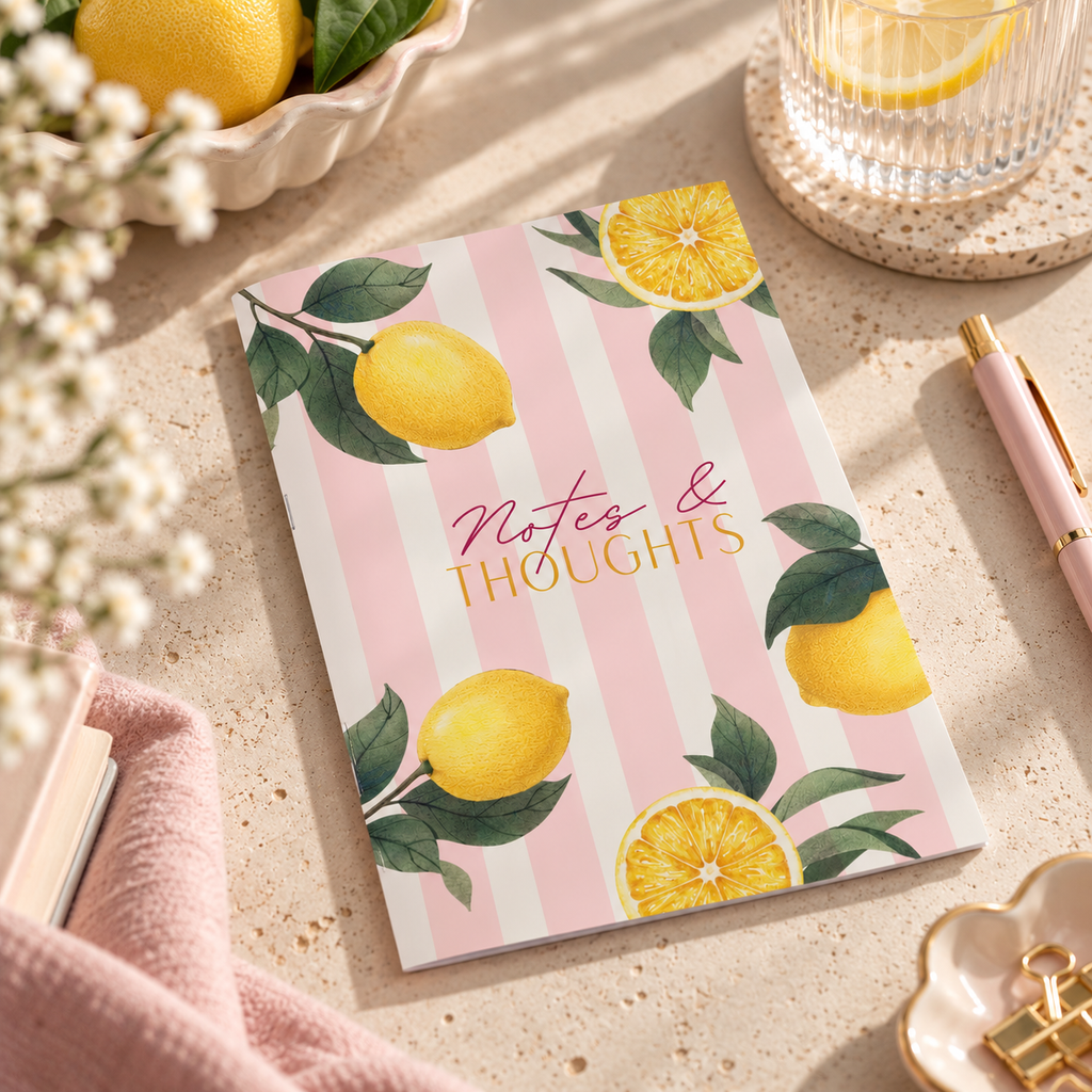 Lemon Love Pink - Notizheft mit Zitronendesign