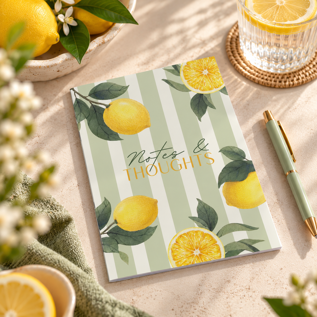 Lemon Love Green - Notizheft mit Zitronendesign