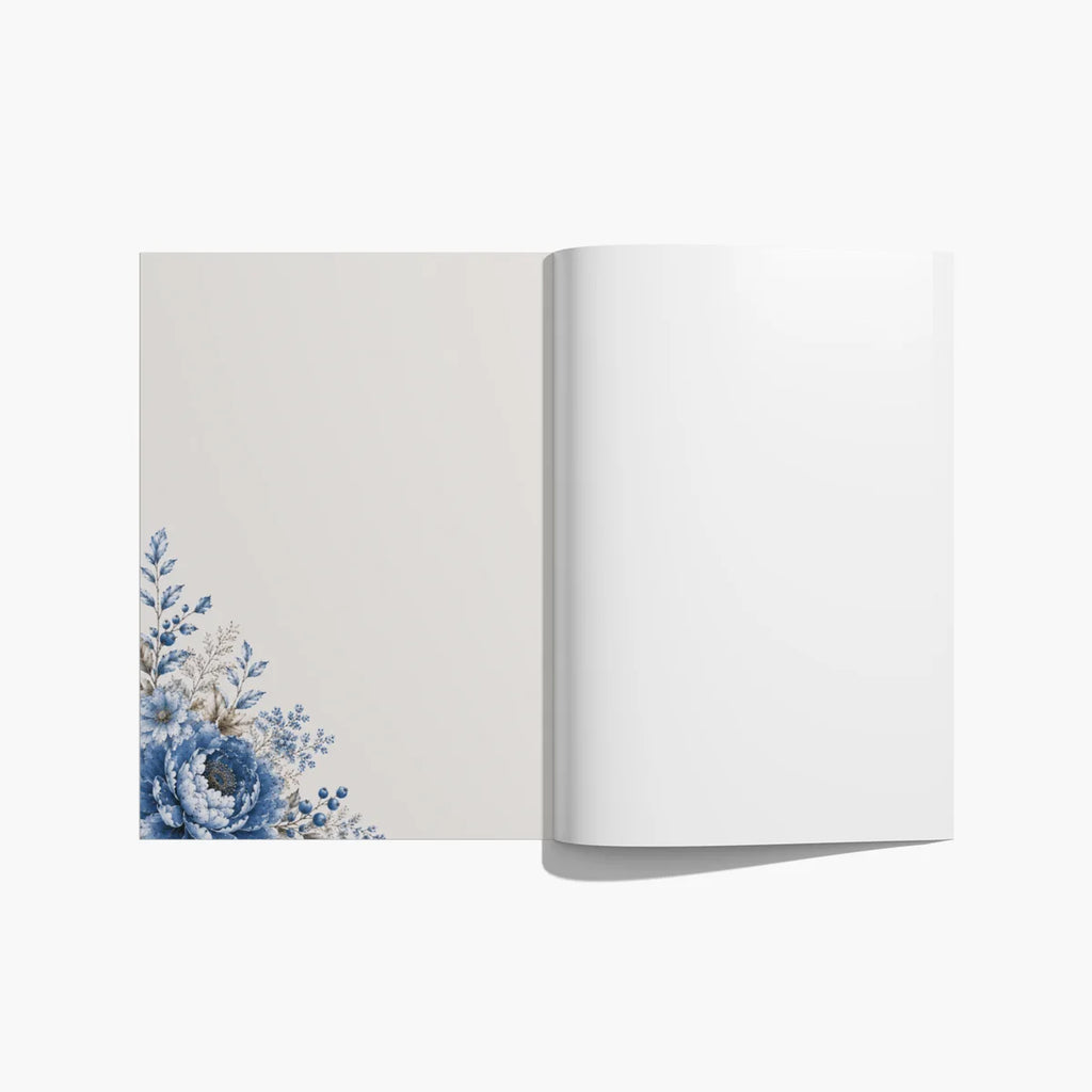 Blue Leopard - Notizheft mit floralem Leopardenmotiv