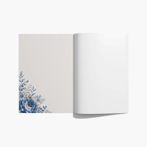 Blue Leopard - Notizheft mit floralem Leopardenmotiv
