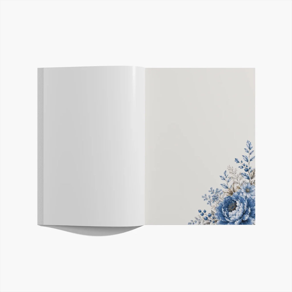 Blue Leopard - Notizheft mit floralem Leopardenmotiv
